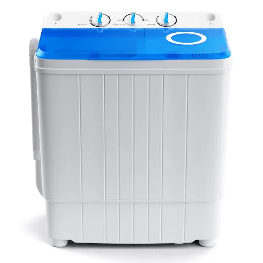 17.6 lbs Portable Washing Machine with Drain Pump-Blue