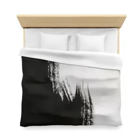 Abstract Duvet Cover | Black, White Grey Paint