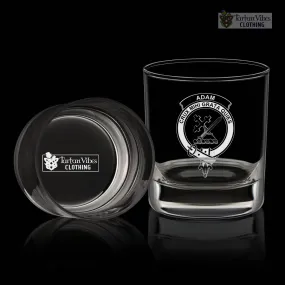 Adam Family Crest Engraved Whiskey Glass