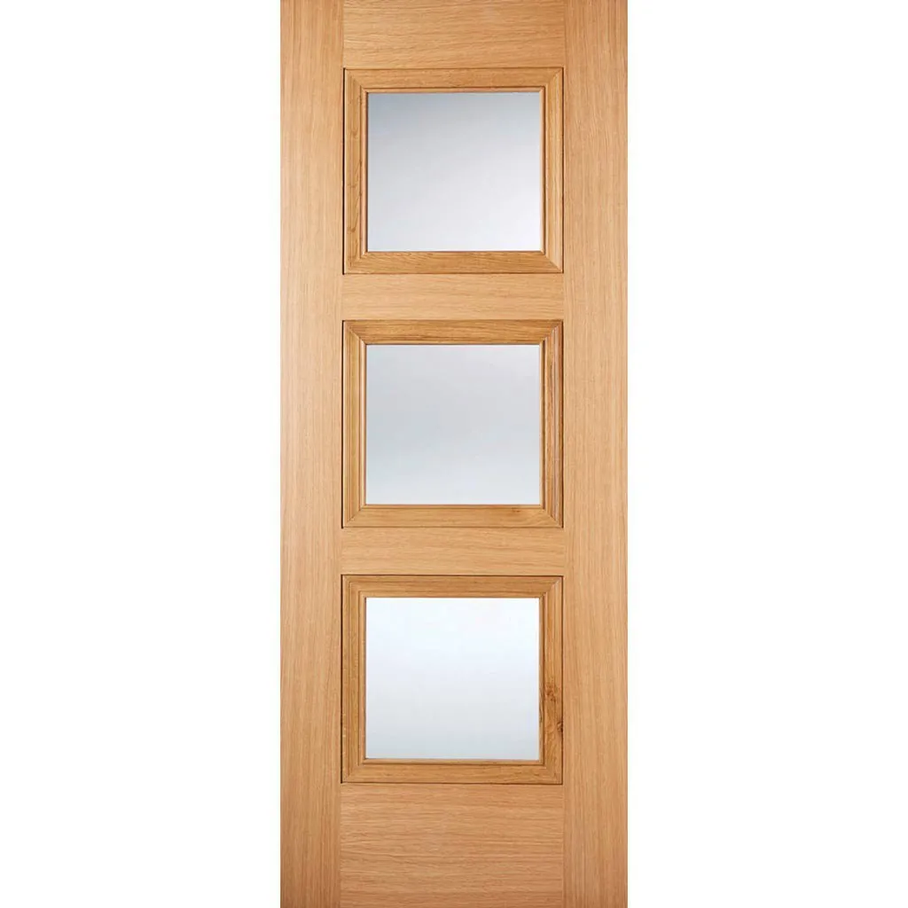 Amsterdam 3L Glazed Oak Single Evokit Pocket Door - Prefinished