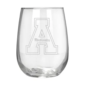 Appalachian State Mountaineers 17 oz. Stemless Wine Glass