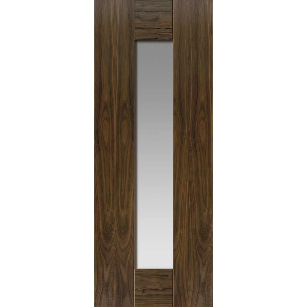 Axis Shaker Walnut Absolute Evokit Pocket Door - Clear Glass - Prefinished