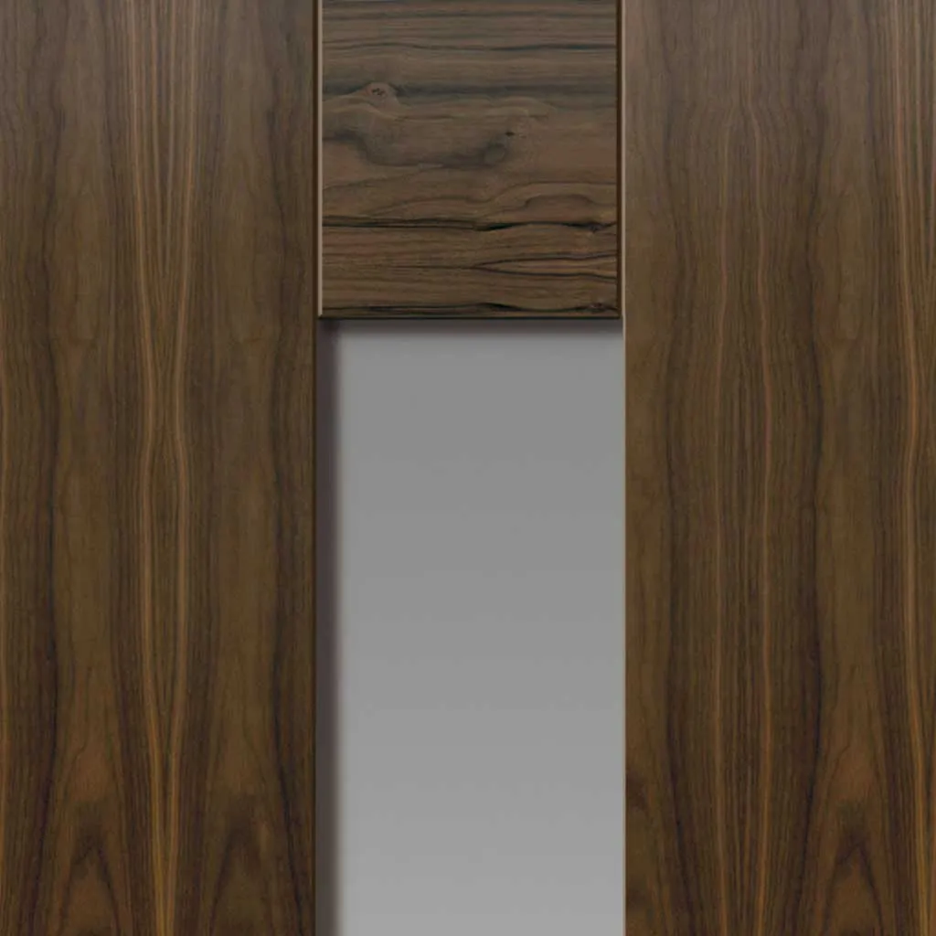 Axis Shaker Walnut Absolute Evokit Pocket Door - Clear Glass - Prefinished