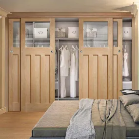 Bespoke DX 1930's Oak Glazed 4 Door Maximal Wardrobe and Frame Kit - Prefinished