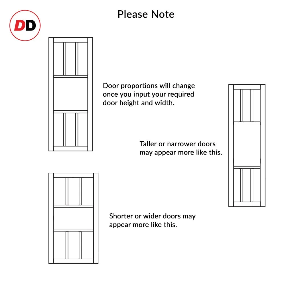 Bespoke Handmade Eco-Urban® Queensland 7 Pane Single Evokit Pocket Door DD6424SG Frosted Glass - Colour Options