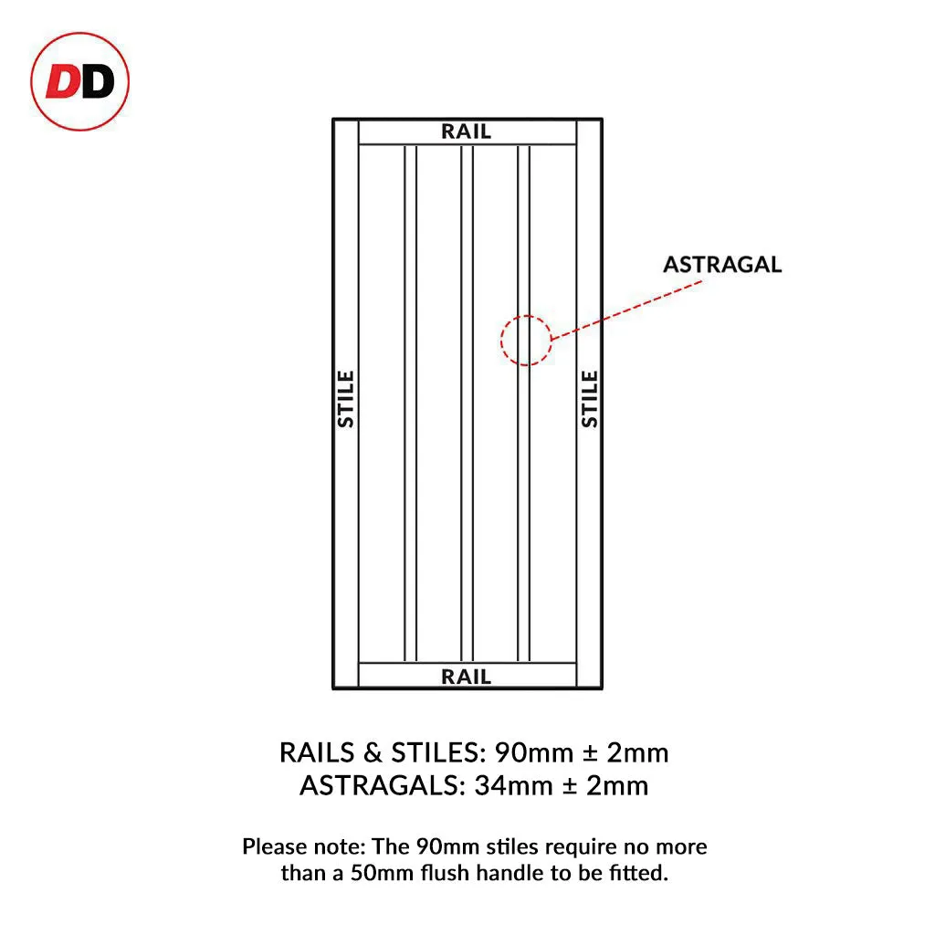 Bespoke Handmade Eco-Urban® Sintra 4 Panel Double Evokit Pocket Door DD6428 - Colour Options