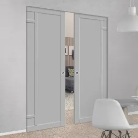 Bespoke Handmade Eco-Urban® Suburban 4 Panel Double Absolute Evokit Pocket Door DD6411 - Colour Options