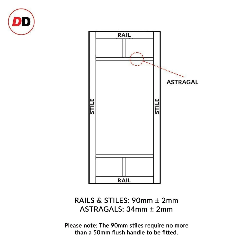 Bespoke Handmade Eco-Urban® Sydney 5 Pane Double Absolute Evokit Pocket Door DD6417G Clear Glass - Colour Options