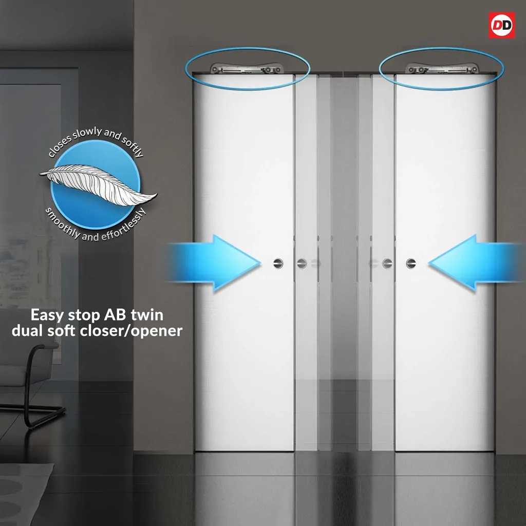 Bespoke Handmade Eco-Urban® Sydney 5 Pane Double Absolute Evokit Pocket Door DD6417G Clear Glass - Colour Options