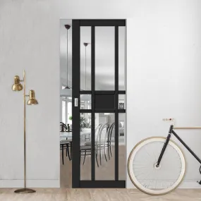 Bespoke Handmade Eco-Urban® Tromso 8 Pane 1 Panel Single Absolute Evokit Pocket Door DD6402G Clear Glass - Colour Options