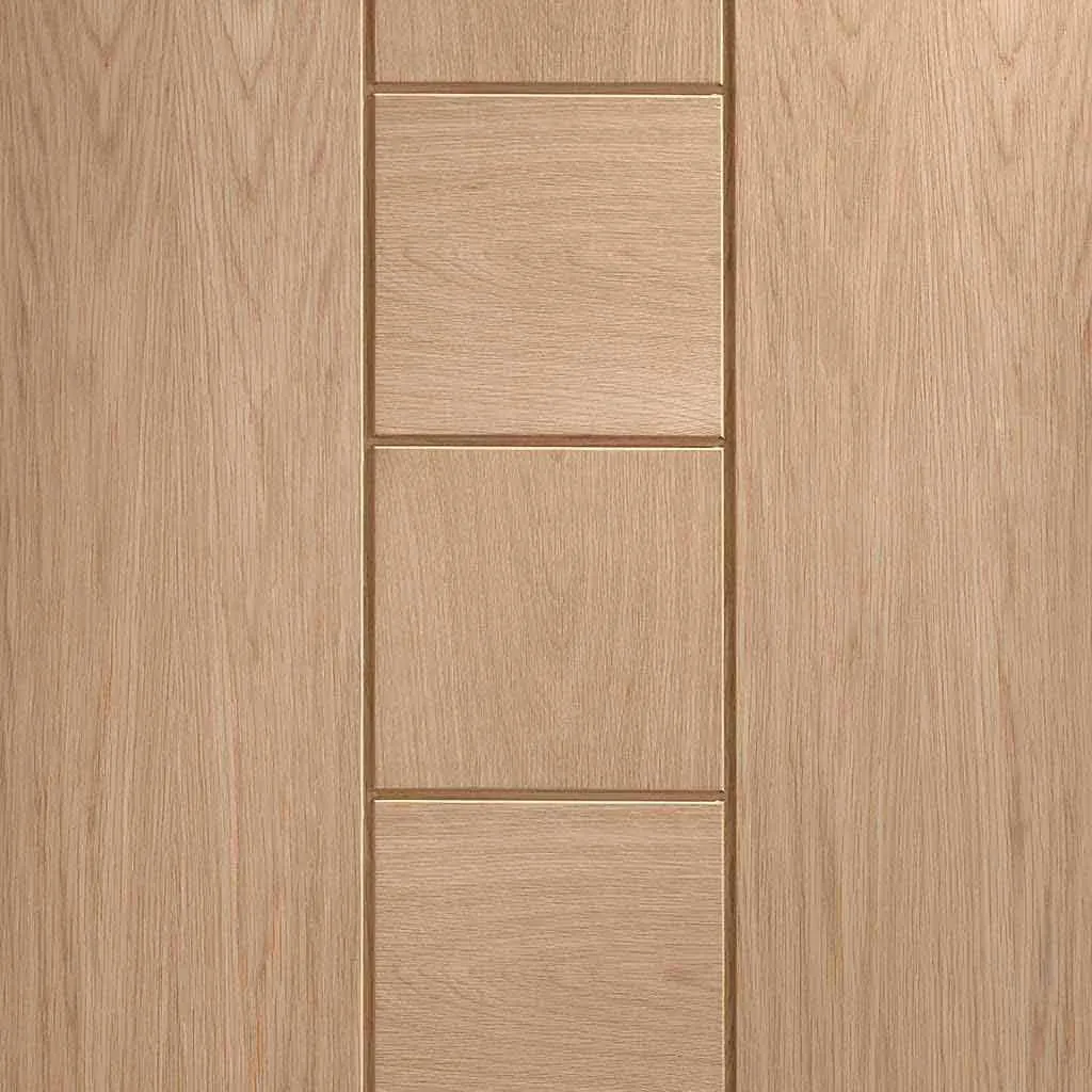 Bespoke Messina Oak Flush 4 Door Maximal Wardrobe and Frame Kit - Prefinished