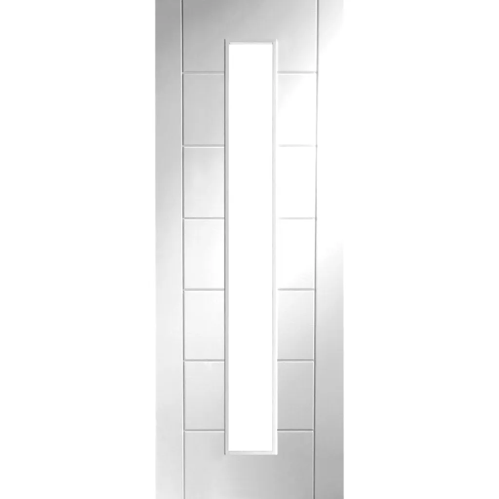 Bespoke Palermo 1L White Primed Glazed Double Frameless Pocket Door