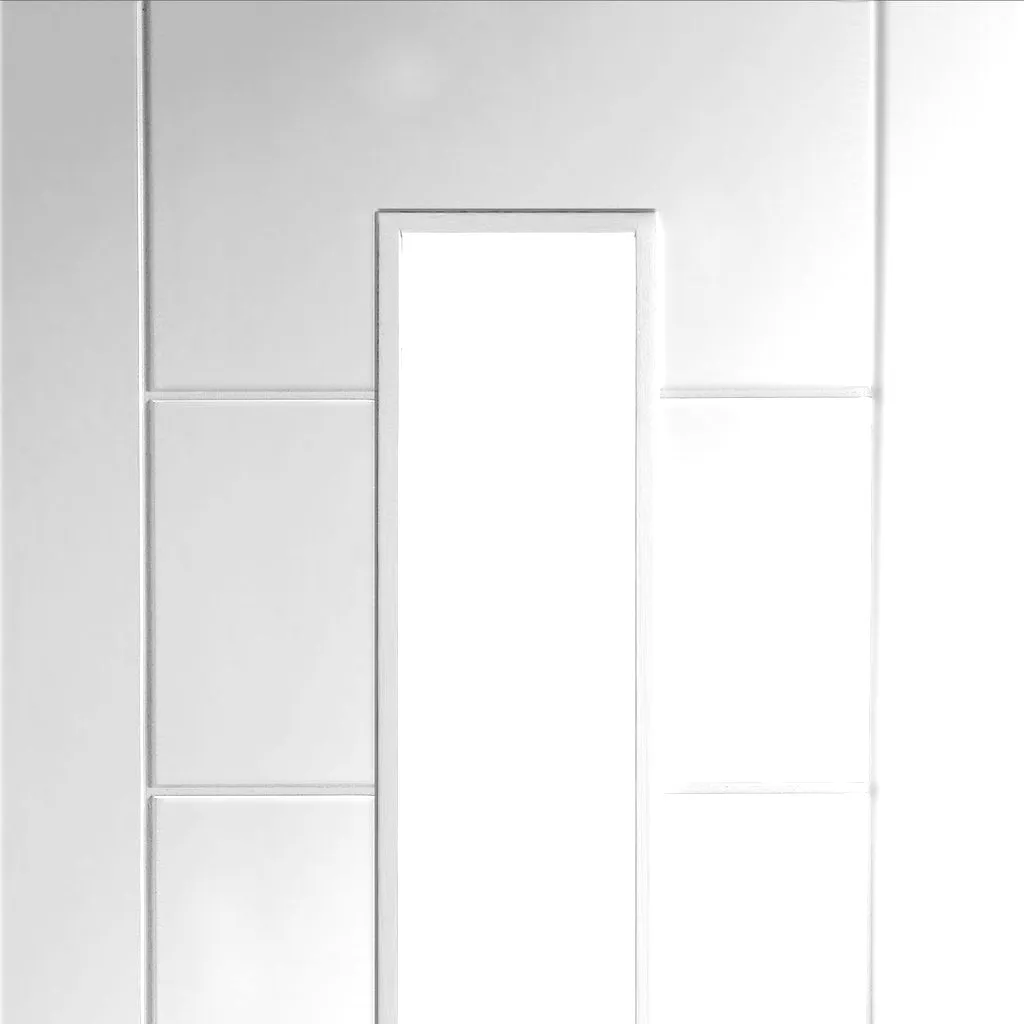 Bespoke Palermo 1L White Primed Glazed Double Frameless Pocket Door