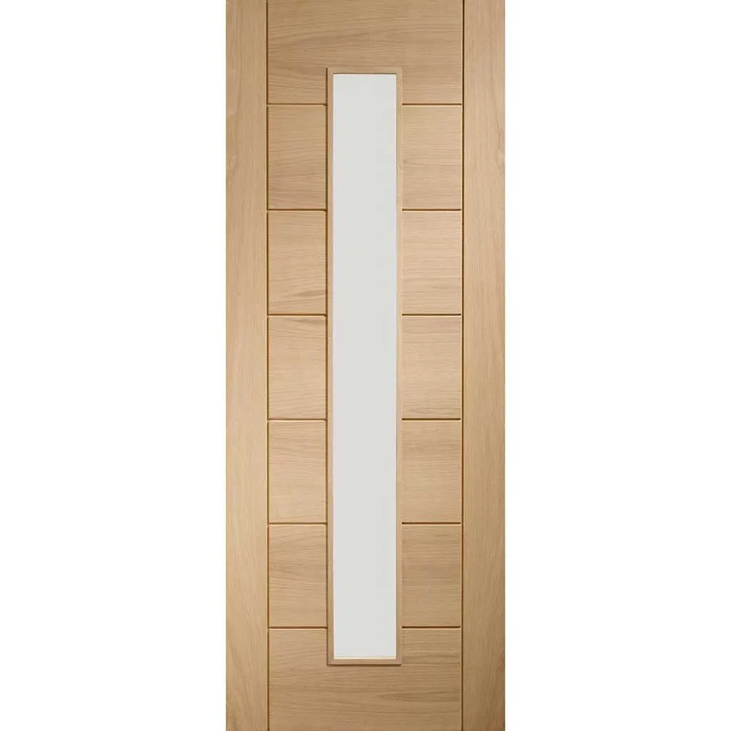 Bespoke Palermo Oak 1L Glazed Single Pocket Door