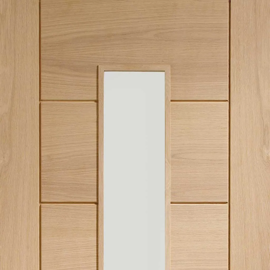 Bespoke Palermo Oak 1L Glazed Single Pocket Door