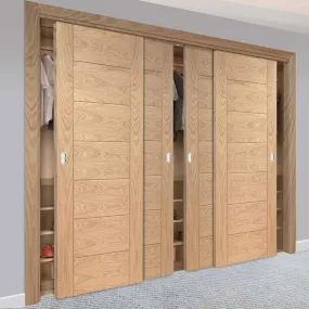 Bespoke Palermo Oak 4 Door Maximal Wardrobe and Frame Kit - Prefinished