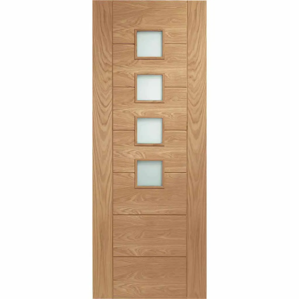 Bespoke Palermo Oak Glazed 4 Door Maximal Wardrobe and Frame Kit - Prefinished