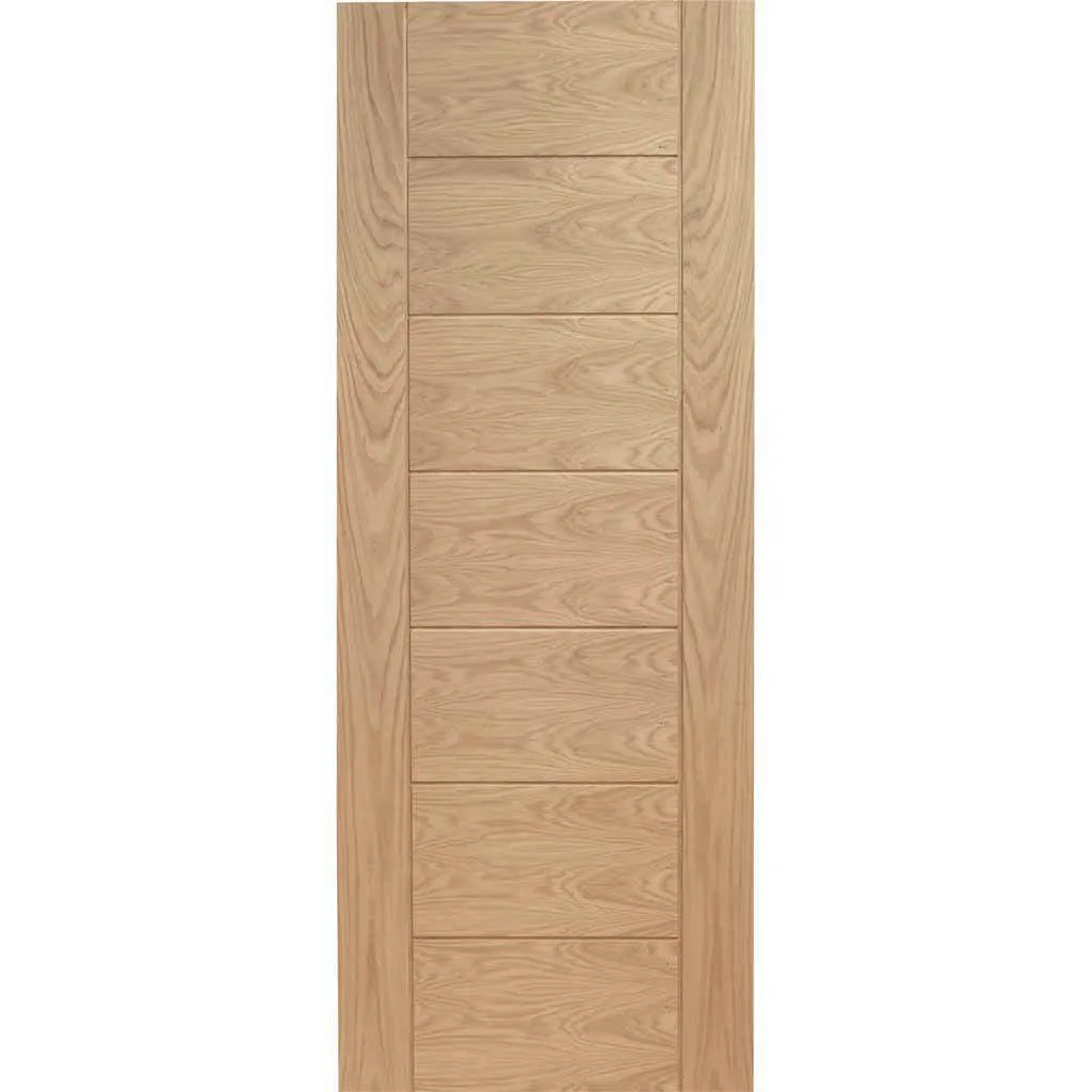 Bespoke Palermo Oak Single Frameless Pocket Door - Panel Effect - Prefinished