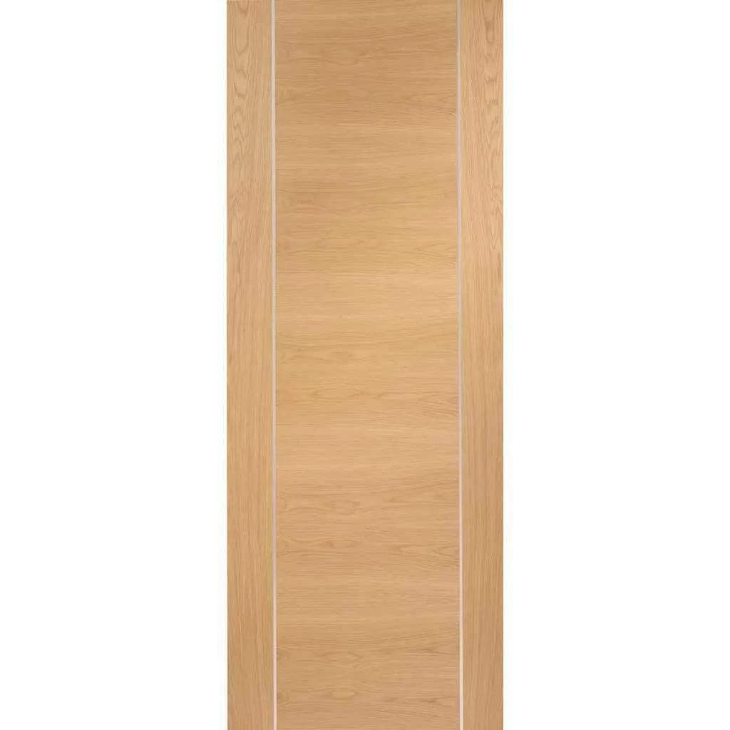 Bespoke Pass-Easi Forli Oak Flush - 4 Sliding Doors and Frame Kit - Aluminium Inlay - Prefinished