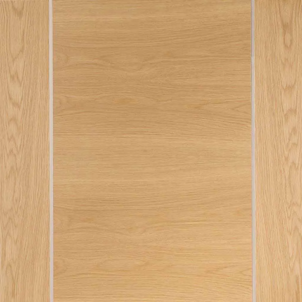 Bespoke Pass-Easi Forli Oak Flush - 4 Sliding Doors and Frame Kit - Aluminium Inlay - Prefinished