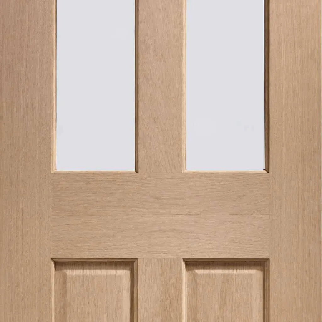 Bespoke Pass-Easi Malton Oak Glazed - 4 Sliding Doors and Frame Kit