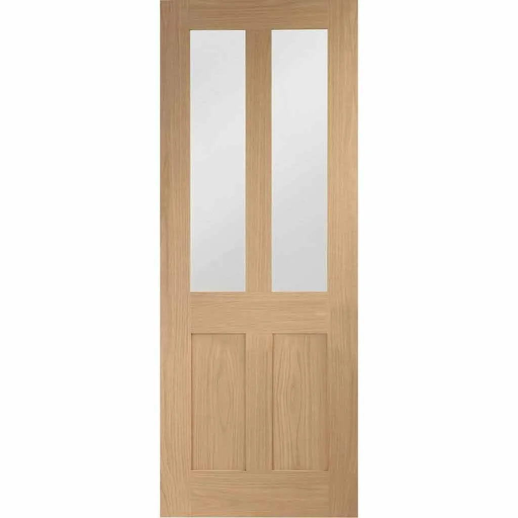 Bespoke Pass-Easi Malton Oak Shaker 2L Glazed - 3 Sliding Doors and Frame Kit