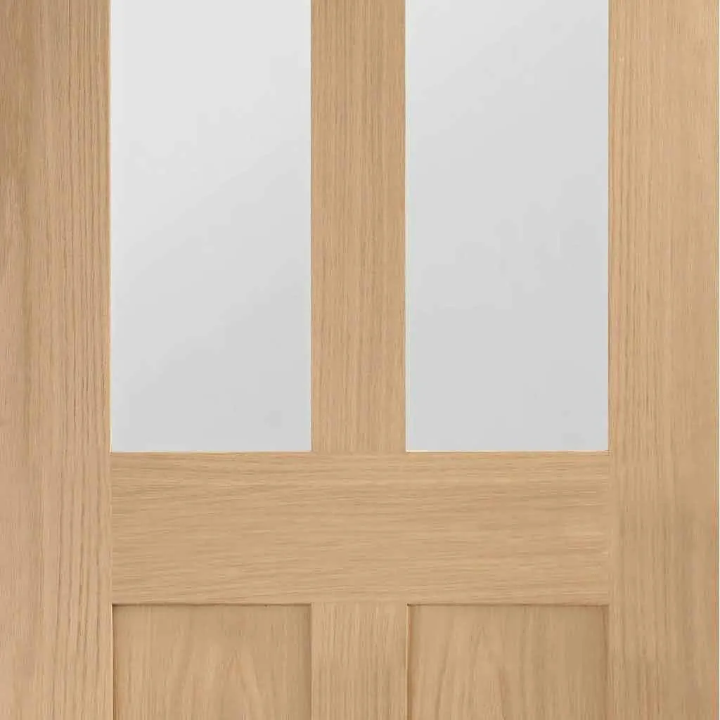 Bespoke Pass-Easi Malton Oak Shaker 2L Glazed - 3 Sliding Doors and Frame Kit