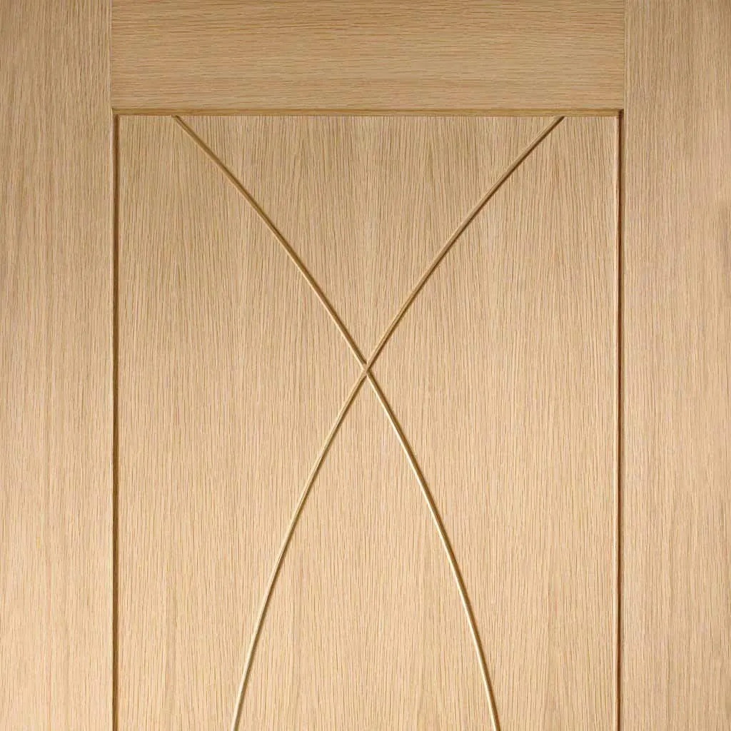 Bespoke Pesaro Oak Flush 2 Door Maximal Wardrobe and Frame Kit - Prefinished