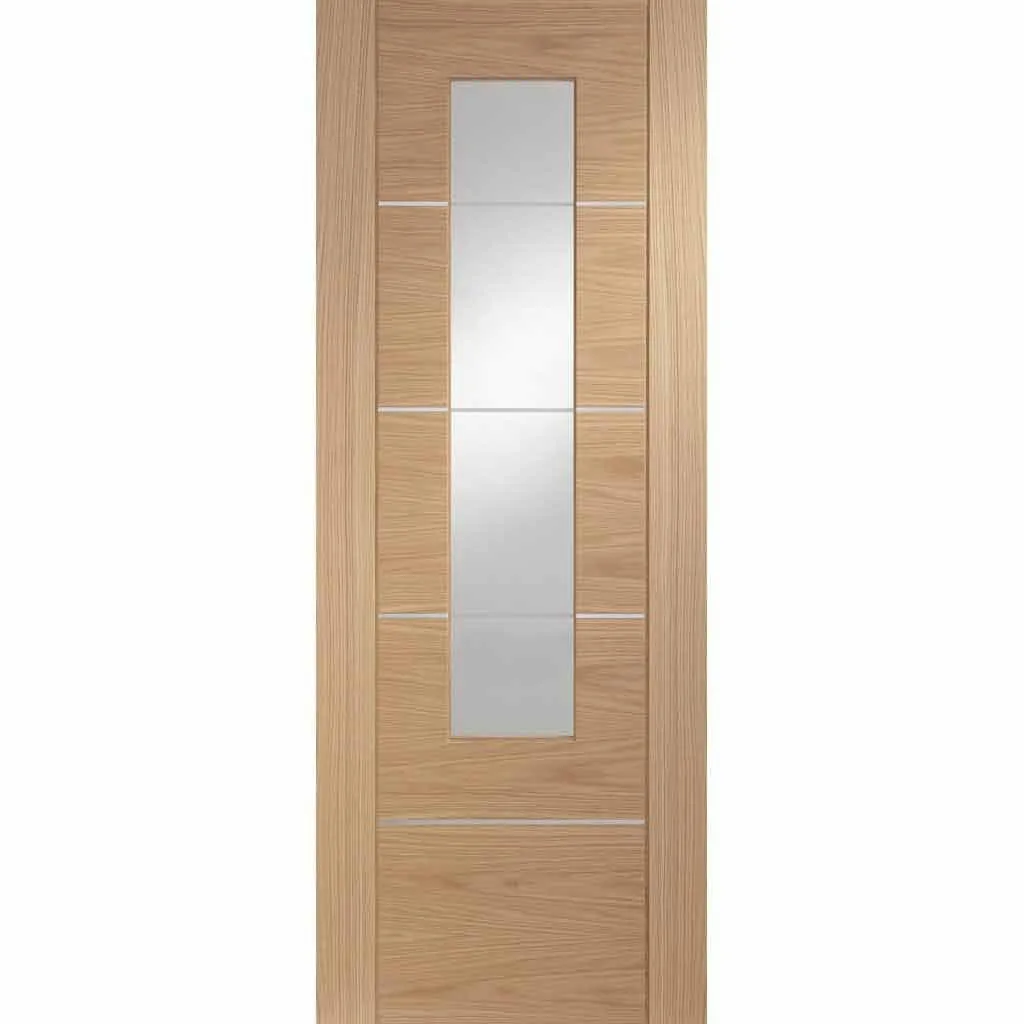 Bespoke Portici Oak Glazed 4 Door Maximal Wardrobe and Frame Kit - Aluminium Inlay - Prefinished