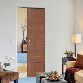 Bespoke Ravenna Walnut Flush Single Frameless Pocket Door - Prefinished