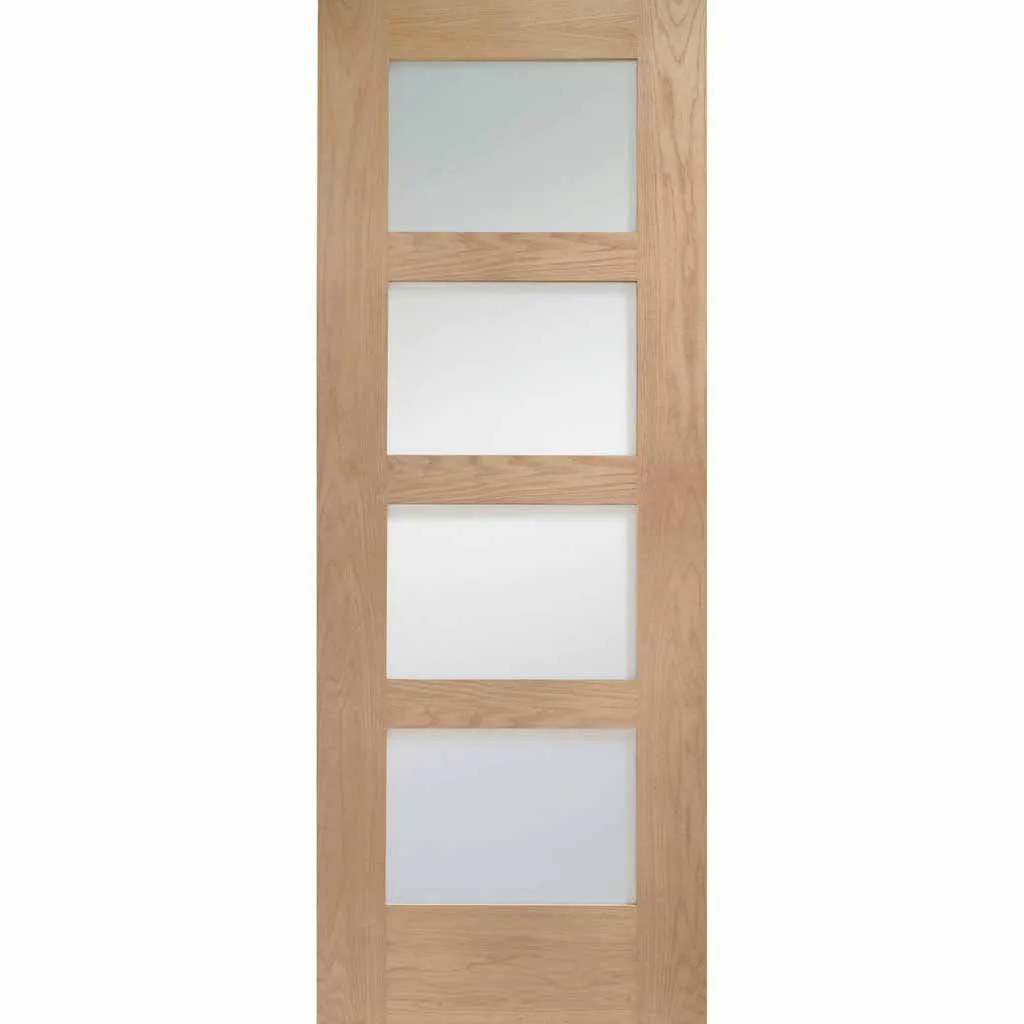 Bespoke Shaker Oak 4 Pane Glazed 2 Door Maximal Wardrobe and Frame Kit - Prefinished