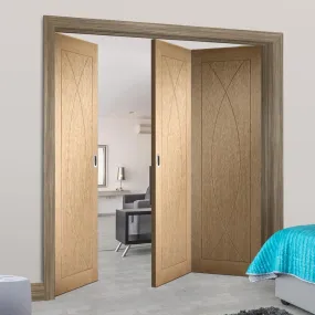 Bespoke Thrufold Pesaro Oak Flush Folding 2 1 Door