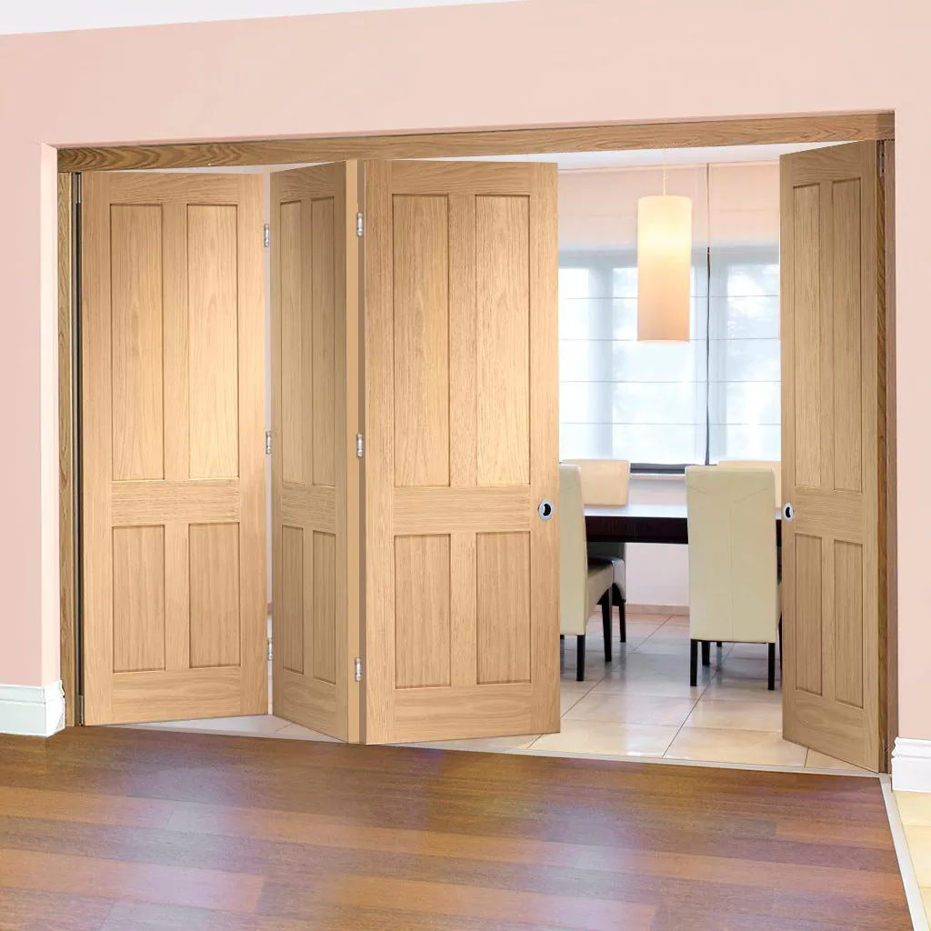 Bespoke Thrufold Victorian 4P Oak Shaker Folding 3 1 Door