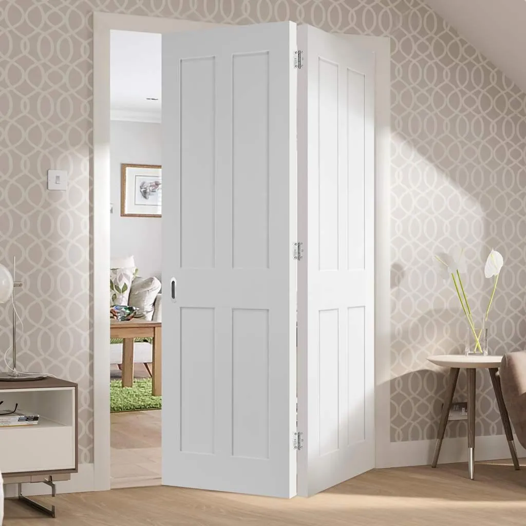 Bespoke Thrufold Victorian Shaker 4P White Primed Folding 2 0 Door