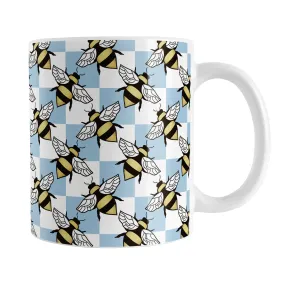 Blue Checkered Bee Mug