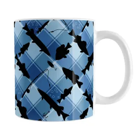 Blue Fishing Plaid Pattern Mug