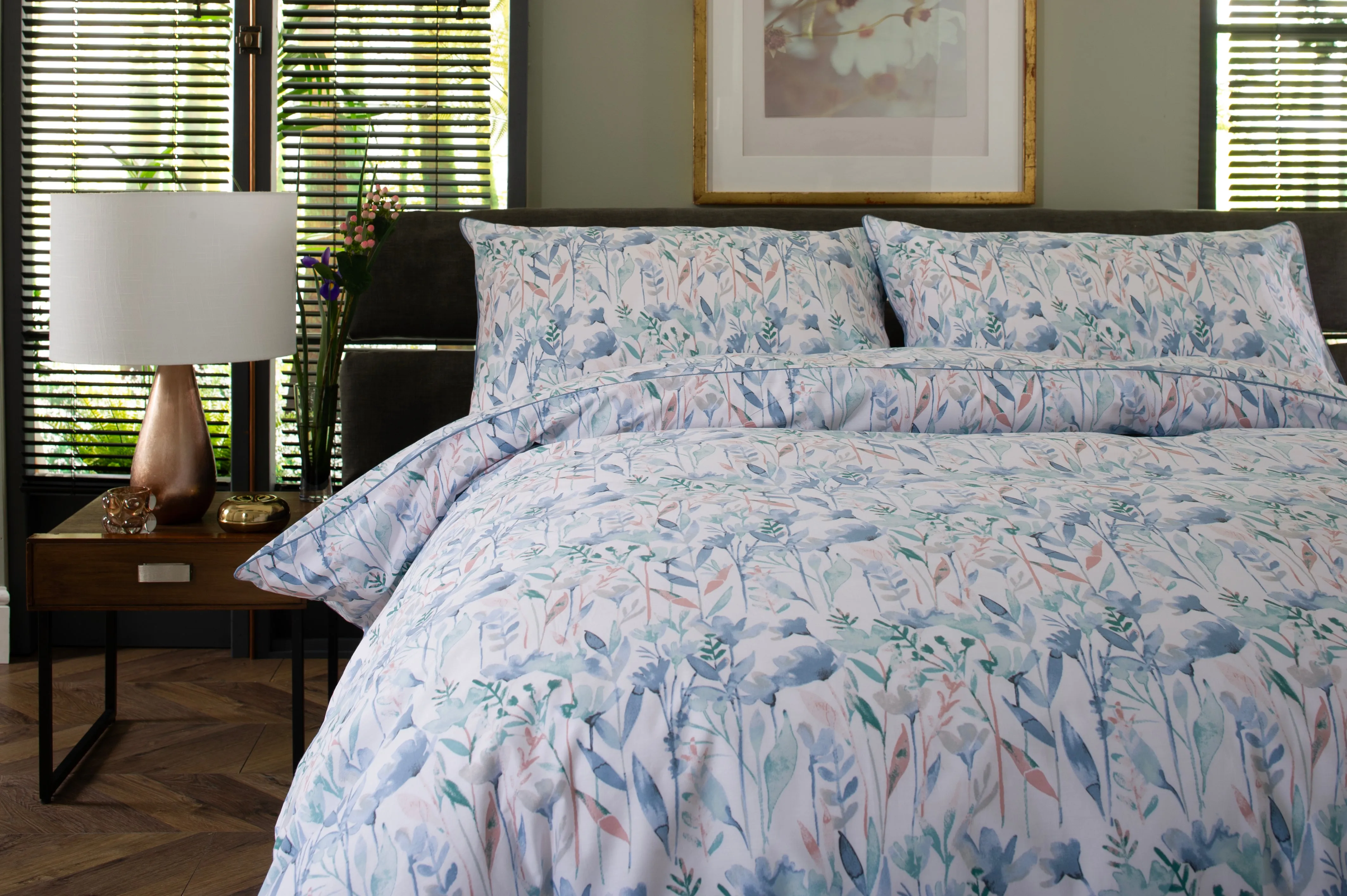 Botanical Gardens 180 Thread Count Cotton Digital Printed Duvet Cover Set