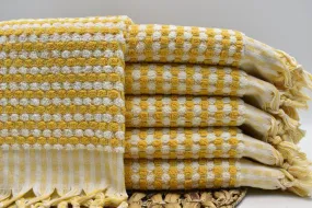 BUBBLE MUSTARD TERRY HAND TOWEL