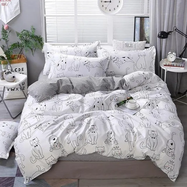 Cartoon Cute Cat Bedding Sets