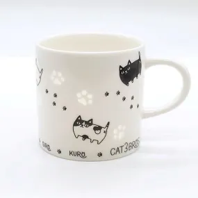 Ceramic-ai Black and White Cat Transparent Mug - Marching