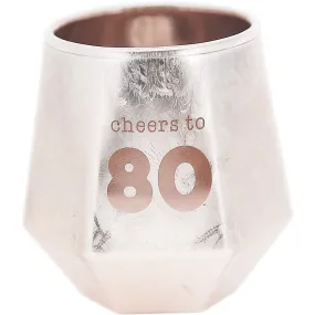 Cheers to 80 3 oz Geometric Shot Glass