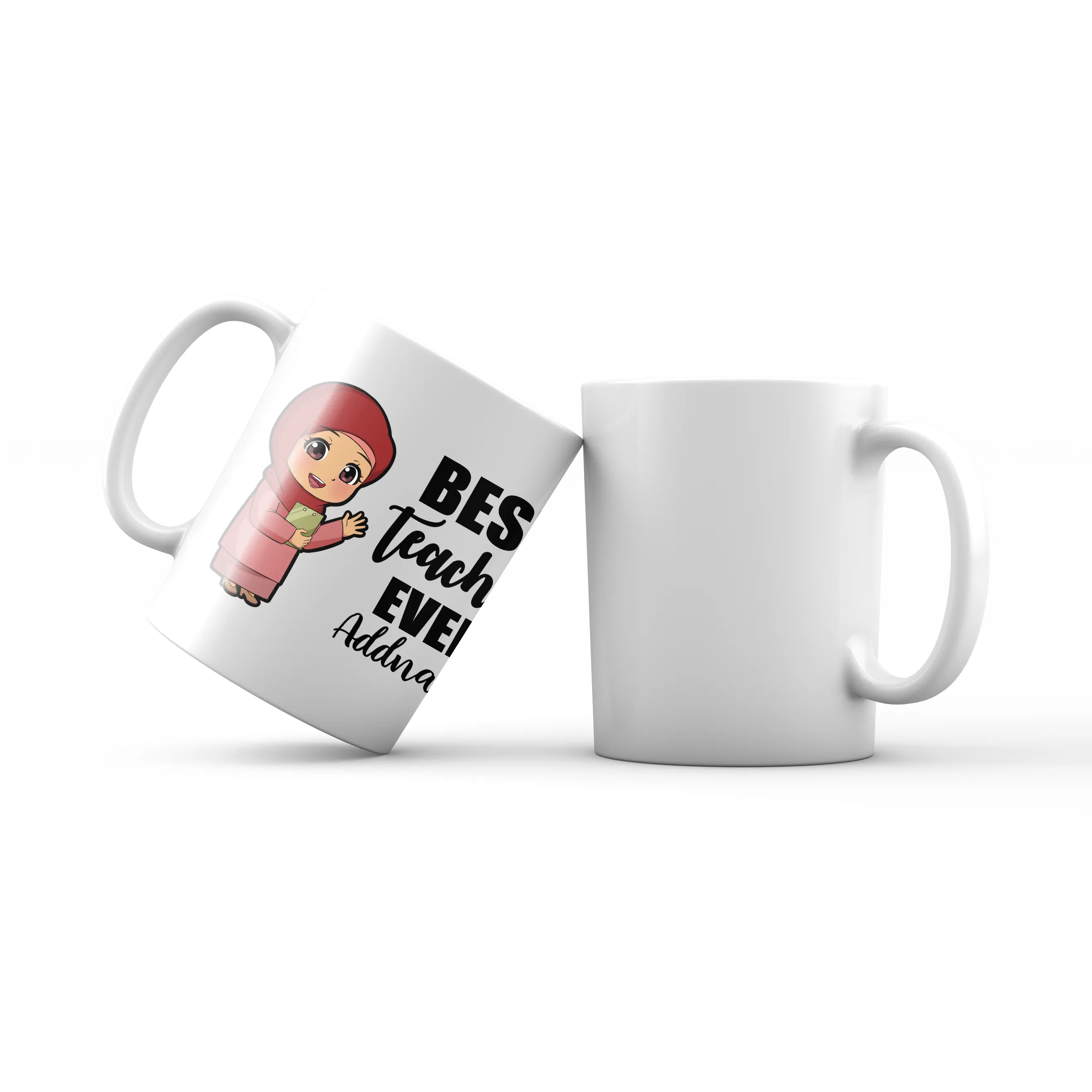 Chibi Teachers Malay Woman Best Teacher Ever Addname Mug