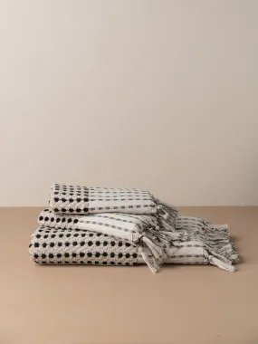 Chickpea Bath Sheet Collection - Stone/Black