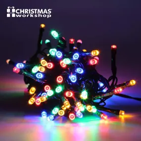 Christmas Chaser Lights 100 LED Multi Coloured Indoor Outdoor 8 Settings