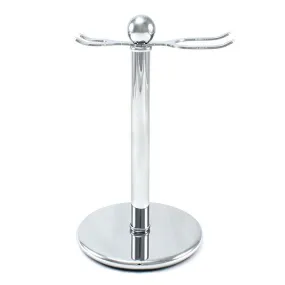 Chrome Plated Stand for Safety Razor & Shaving Brush