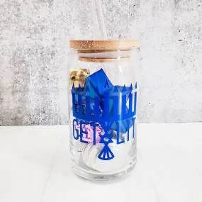 Color Changing Get Lit Hanukkah Glass Can Cup by Salt and Sparkle