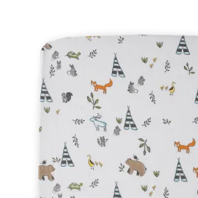 Cotton Muslin Crib Sheet - Forest Friends