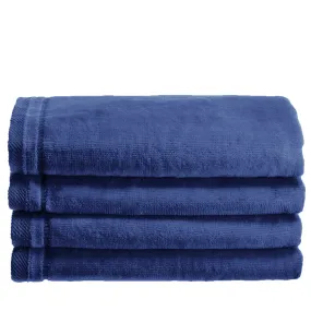 Cotton velour Set of 4 Towels - Blue (Wholesale)