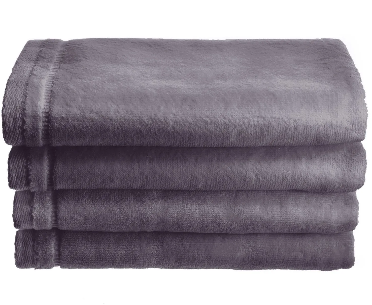 Cotton velour Set of 4 Towels - Gray  (Wholesale)