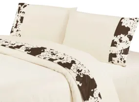 Cowhide 4 Piece Sheet Set, 100% Cotton 350 Thread Count